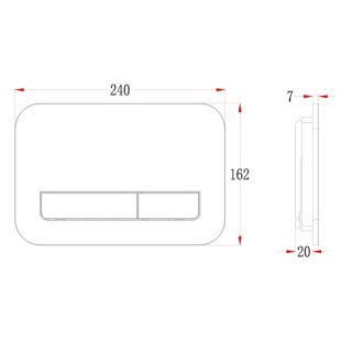 Кнопка смыва Veconi FLUSH V12, FLV12-G, 240х162х7, пластик, золото брашинг